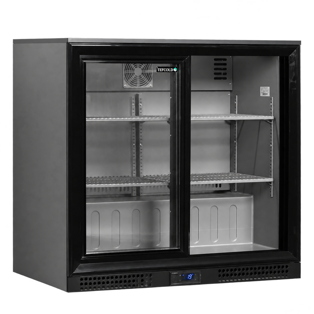 Backbar koeler premium Rent Solutions – open schuifdeuren en verstelbare planken
